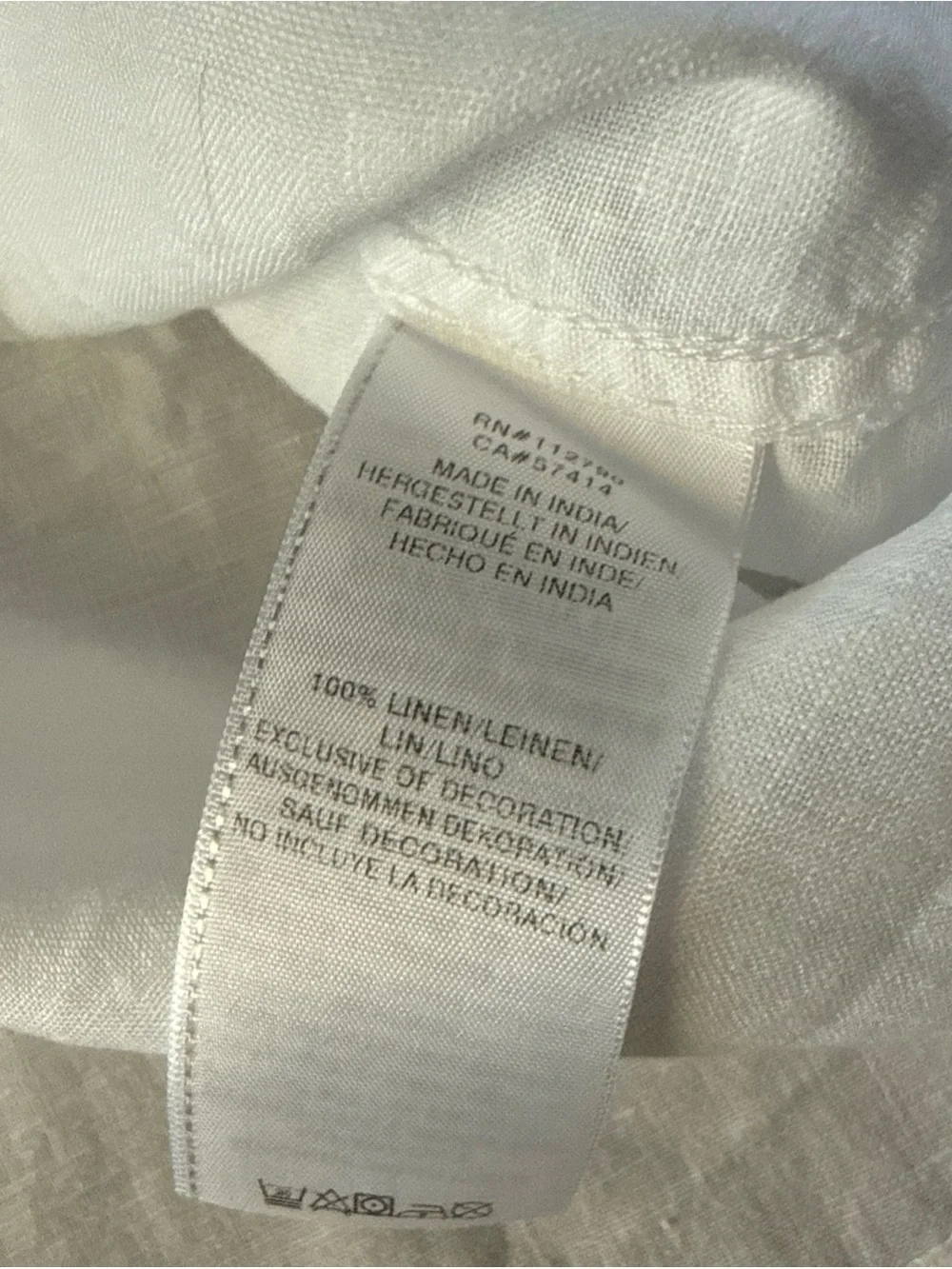 TRUE RELIGION Mens 2XL Slim Button Down 100% Linen Western Yoke Luxury White